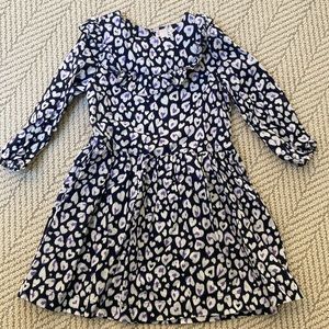Crewcuts navy and cheetah heart print dress